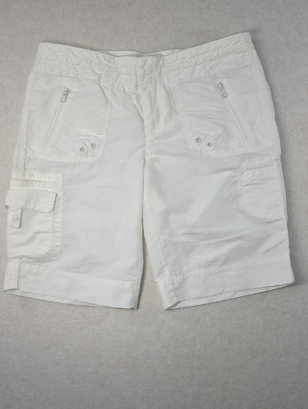 GAP 2007 White  Low-Rise Drawstring Shorts Cargo Loose Bermuda Y2K